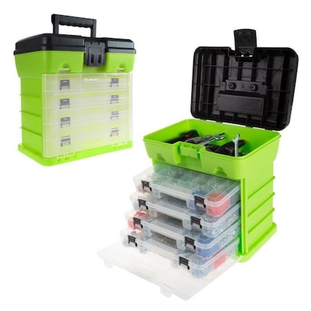 Stalwart Stalwart 75-ST6091 Durable Organizer Utility Storage & Tool Box - Green 75-ST6091